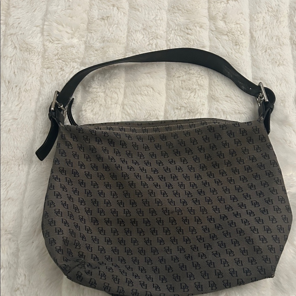 Dooney & Bourke Black and Gray Monogram Shoulder Bag